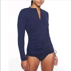 Athleta Ruched Long Sleeve Rash Guard Cover Up